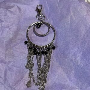 Silver and Black Chain Dangle Earrings